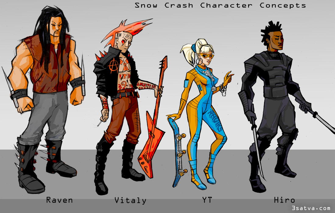 Snow Crash character art by editmode on deviantART  Snow crash, Character  art, Digital art illustration
